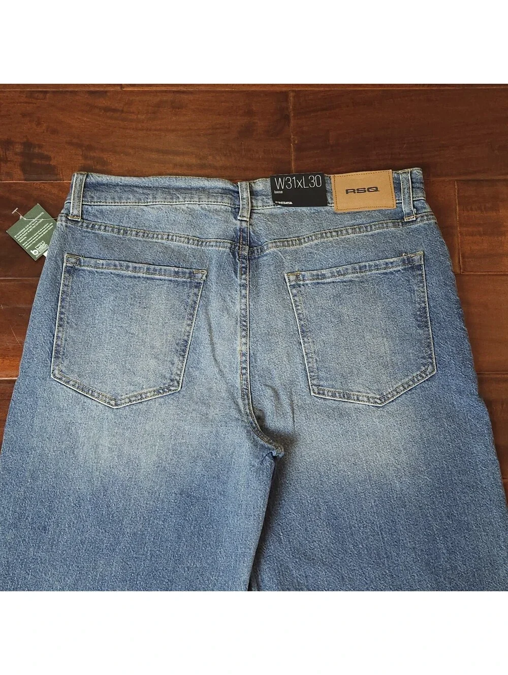 NWT RSQ Men’s Loose Fit Medium Wash Blue Denim Jeans 5-Pocket Straight Leg 31x30